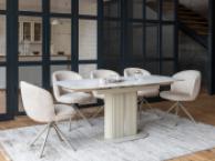 Керамічний стіл Комо TML-1306 статуаріо анго + бежевий