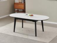 Керамічний стіл TM-126 білий мармур + чорний