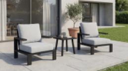 Комплект садових меблів "Тахо" ODS-4 світло-сірий + чорний