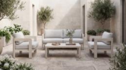 Комплект садових меблів " Саванна" ODS-3 білий пісок + кремовий
