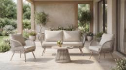 Комплект садових меблів "Капрі" ODS-1 дріфтвуд грей + айворі