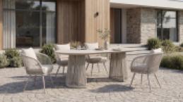 Стіл садовий "Портофіно" ODT-25 дріфтвуд беж + айворі