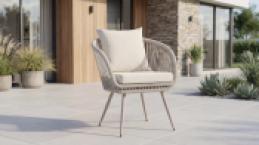 Стілець садовий "Лукка" ODC-10 айворі + білий дуб