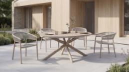 Стіл садовий обідній "Орта" ODT-30 дріфтвуд грей + білий дуб