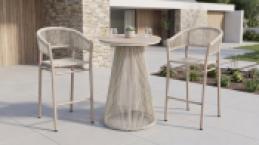 Стіл барний садовий "Ізола" ODBT-20  дріфтвуд грей + айворі