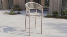 Стілець барний садовий "Равелло" ODB-10 айворі + білий дуб