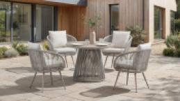 Стіл садовий обідній "Парма" ODT-20 дріфтвуд грей + айворі